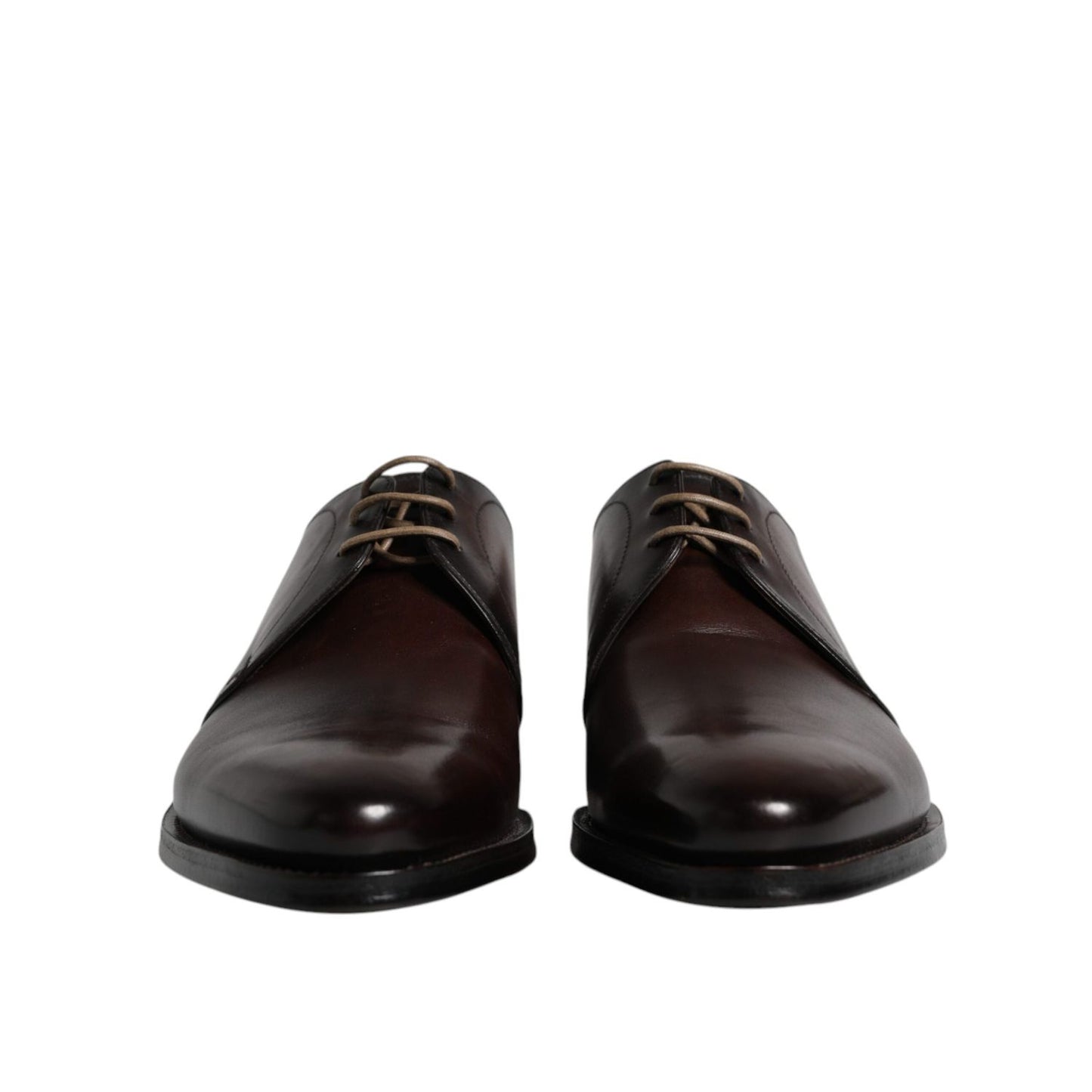 Dolce & Gabbana Black Leather Lace Up Men Derby Formal Shoes