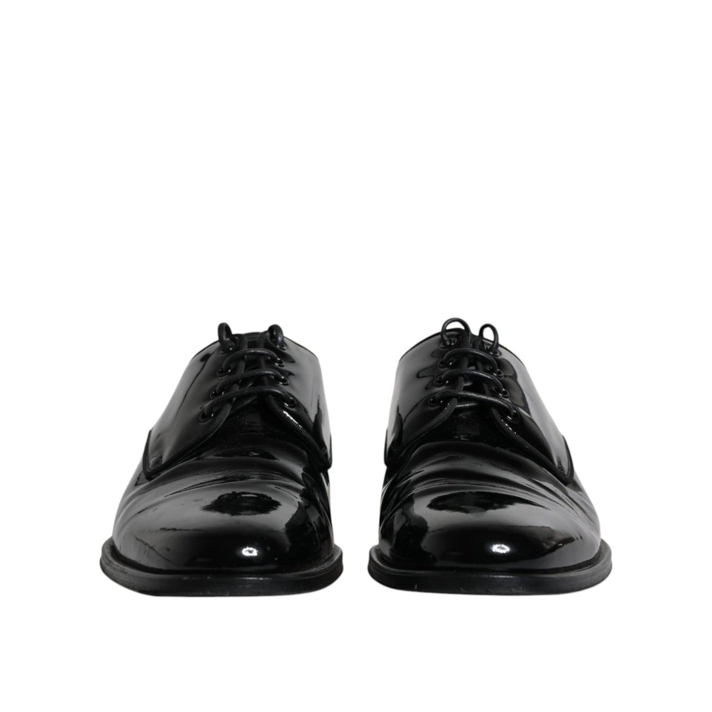 Dolce & Gabbana Black Leather Lace Up Men Derby Formal Shoes