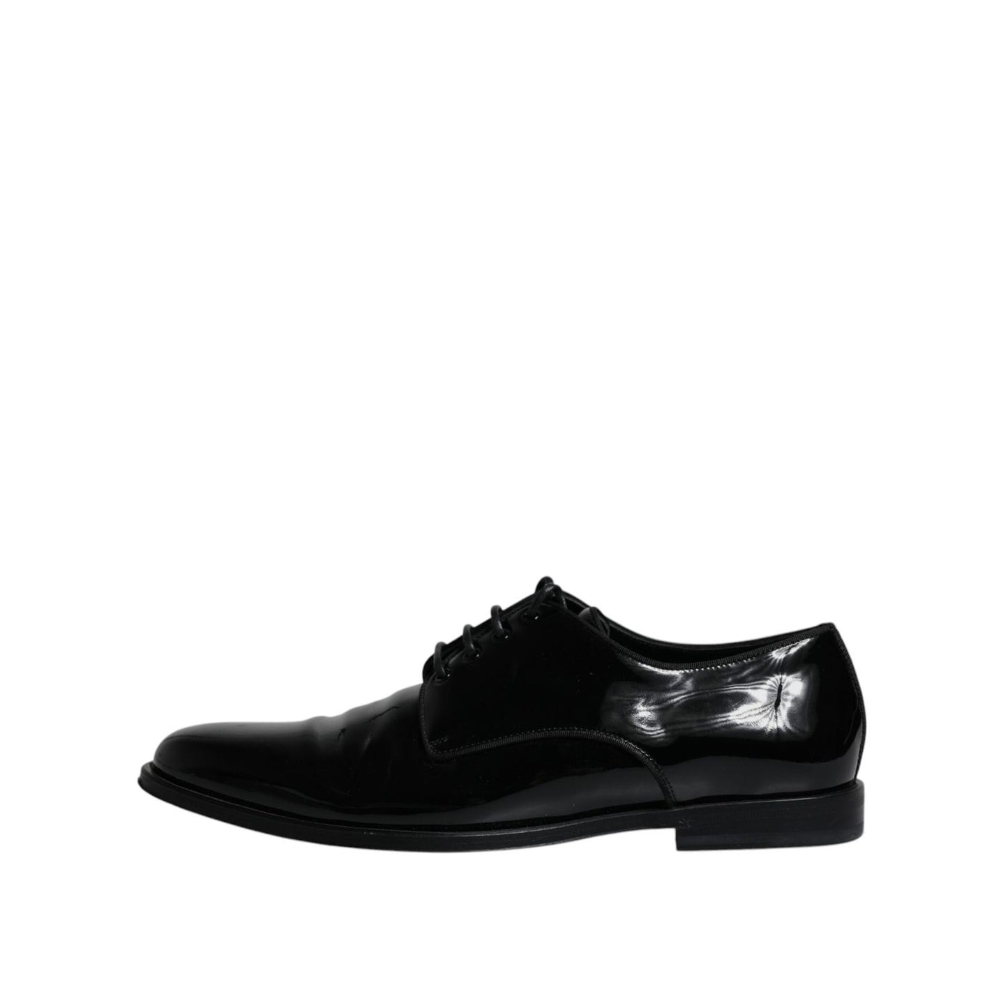 Dolce & Gabbana Black Leather Lace Up Men Derby Formal Shoes