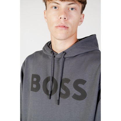 Hugo Boss Gray Cotton Hoody
