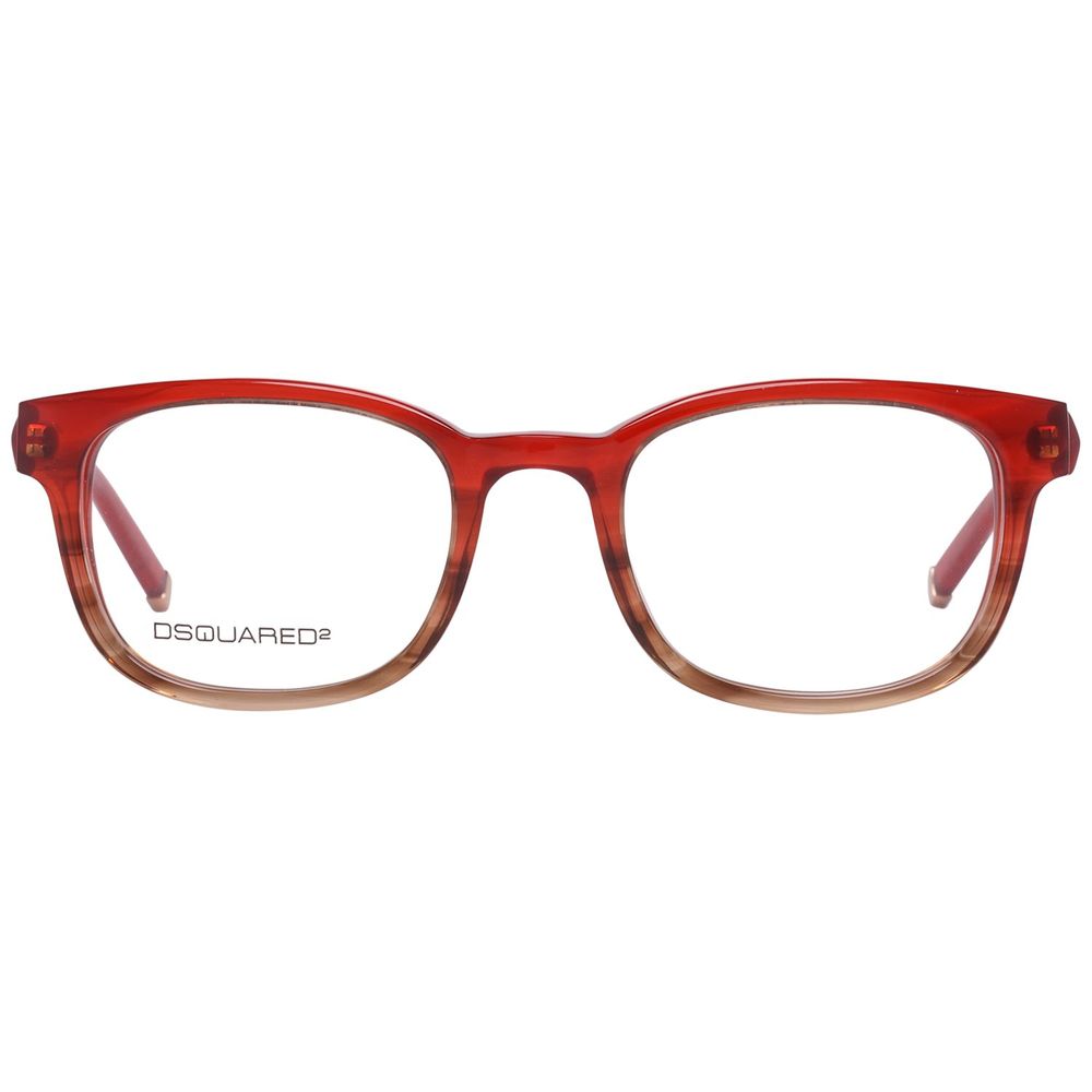 Dsquared² Bicolor Plastic Frames in red, unisex design, model DQ5051-068-49 with size 49/20/140 mm. Ideal glasses for a stylish look.