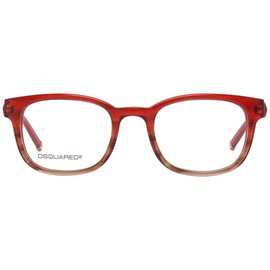 Dsquared² Bicolor Plastic Frames in red, unisex design, model DQ5051-068-49 with size 49/20/140 mm. Ideal glasses for a stylish look.