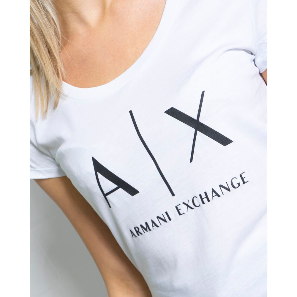 Armani Exchange White Cotton T-Shirt AR-6515800008-IT38|XS