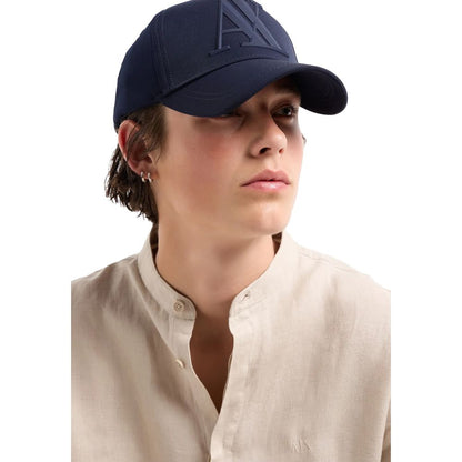 Armani Exchange Blue Polyester Cap (Baseball Hat)