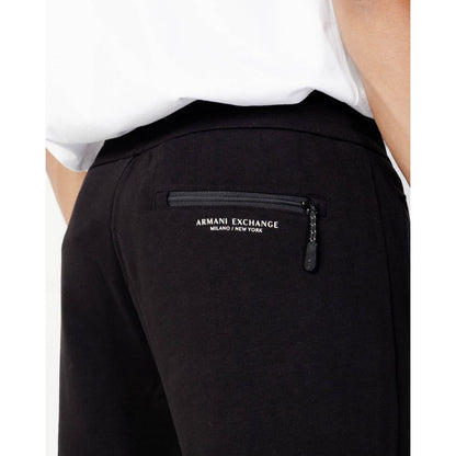 Armani Exchange Black Cotton Joggers (Workout Pants)