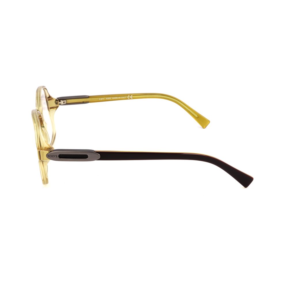 Side view of Tod's Green Acetate Frames featuring elegant design and sturdy construction, perfect for stylish eyewear enthusiasts.