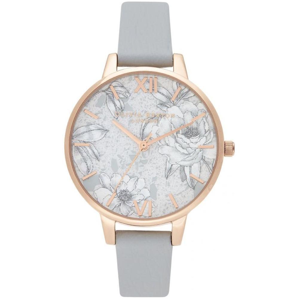 Olivia Burton Gray Artificial Leather Dress Watch