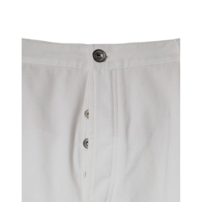 Brunello Cucinelli White Cotton Men Dress Tapered Pants