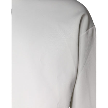 Dolce & Gabbana White D&G Logo Hooded Men Sweatshirt Sweater