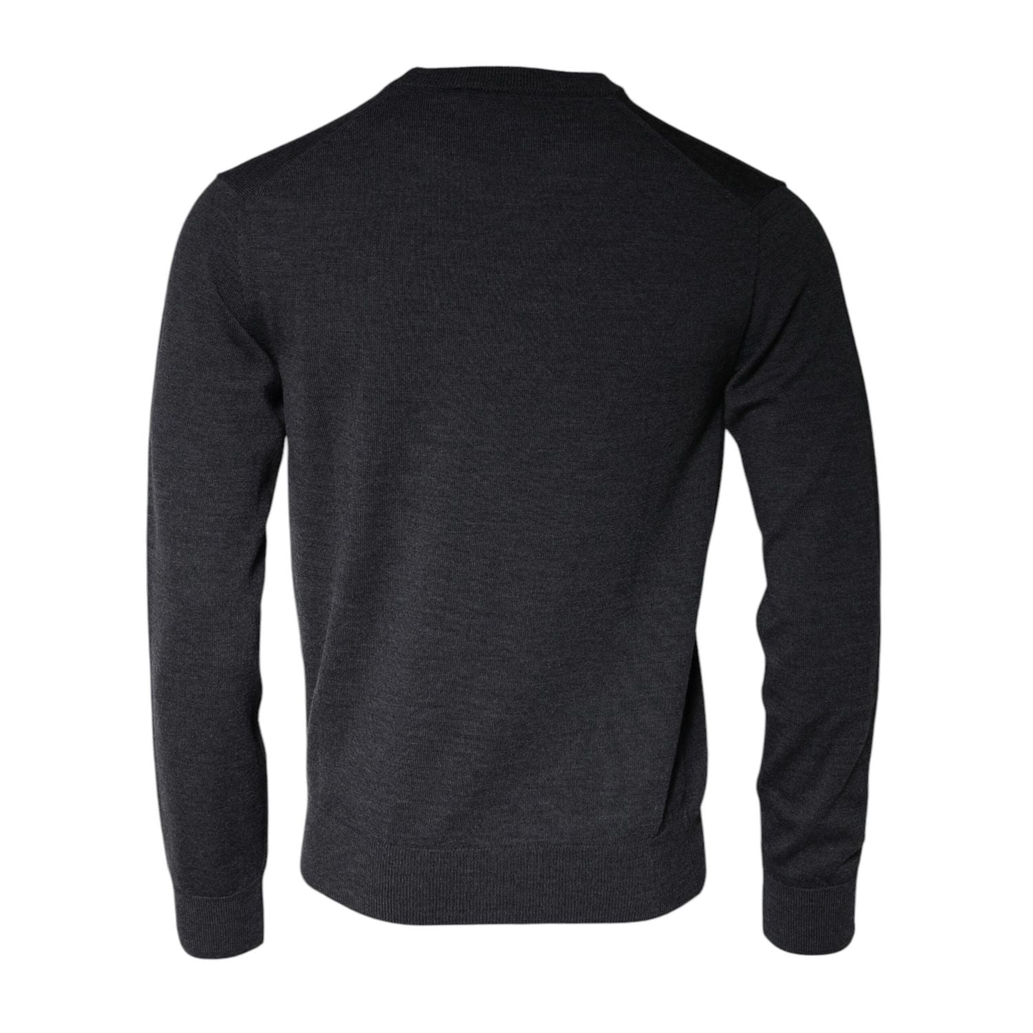 Dolce & Gabbana Dark Gray Wool Crew Neck Pullover Sweater