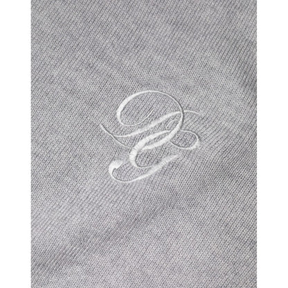 Dolce & Gabbana Light Gray Wool Crew Neck Pullover Sweater