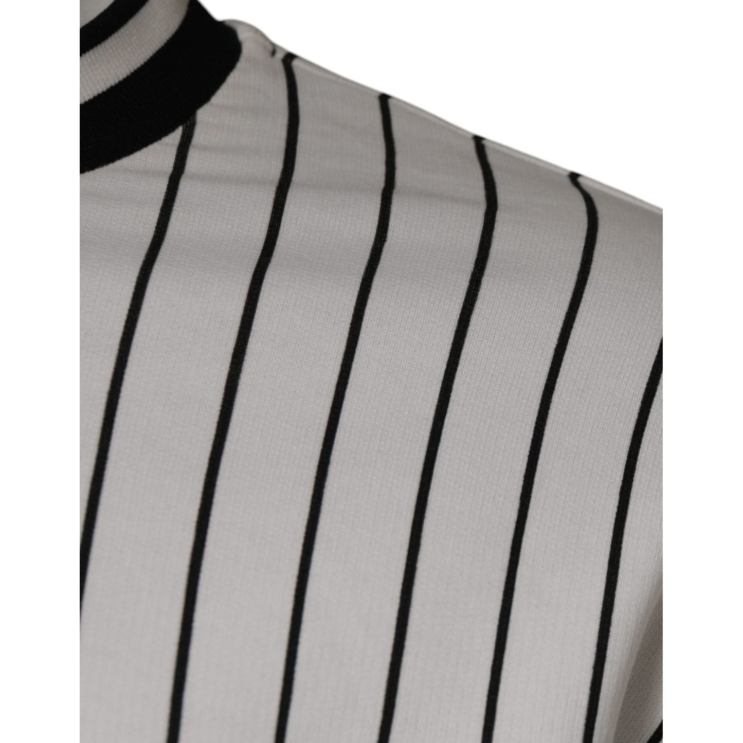 Dolce & Gabbana Black White Stripes Logo Sweatshirt Sweater