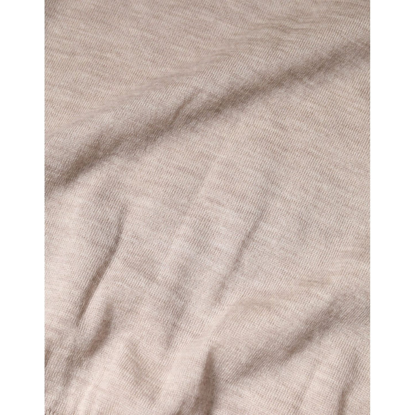 Dolce & Gabbana Beige Cashmere Knit Collared Pullover Sweater