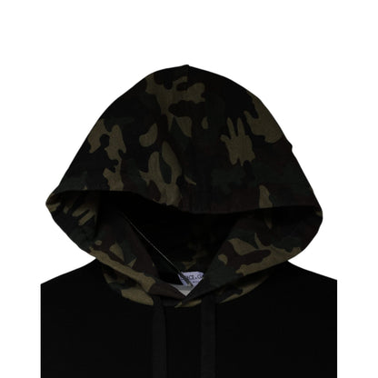 Dolce & Gabbana Black Camouflage Hooded Sweatshirt Sweater