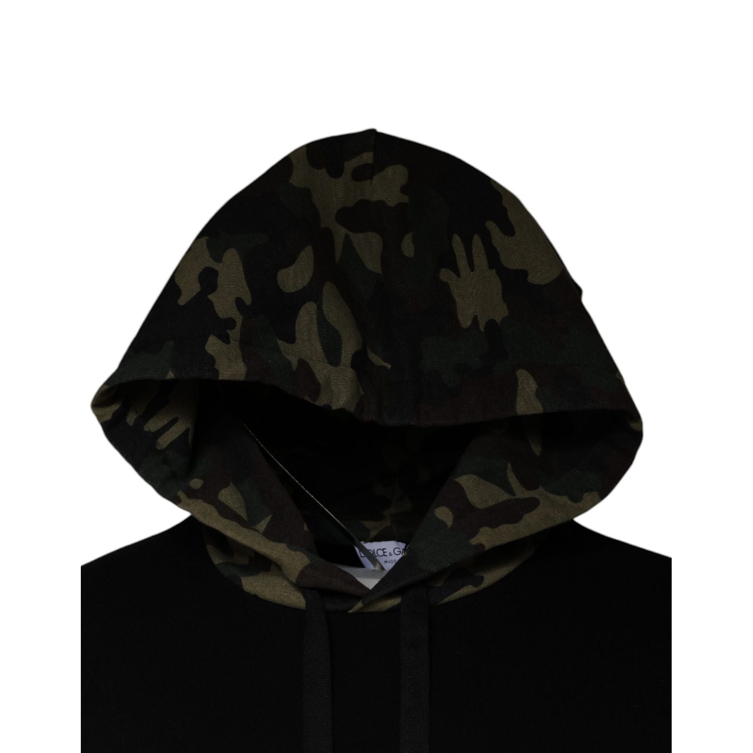 Dolce & Gabbana Black Camouflage Hooded Sweatshirt Sweater