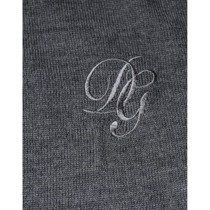 Dolce & Gabbana Dark Gray Wool Crew Neck Pullover Sweater