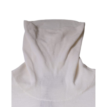 Dolce & Gabbana White Long Sleeve Turtleneck Men Pullover Sweater
