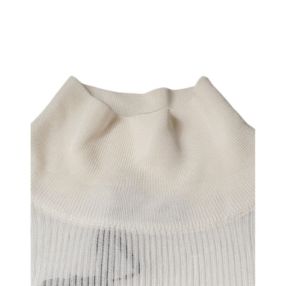 Dolce & Gabbana White Long Sleeve Turtleneck Men Pullover Sweater