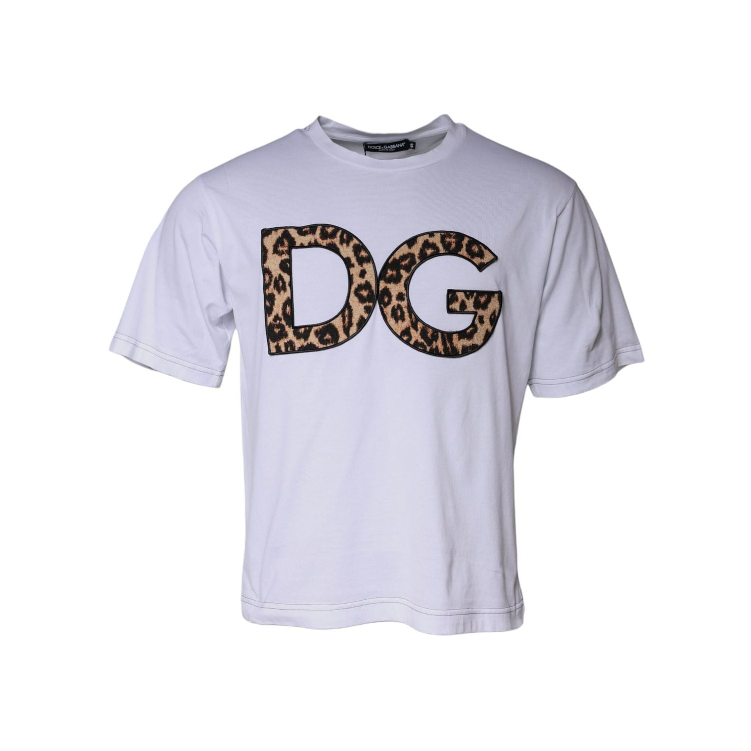 Dolce & Gabbana White DG Logo Cotton Shorts Sleeves T-shirt
