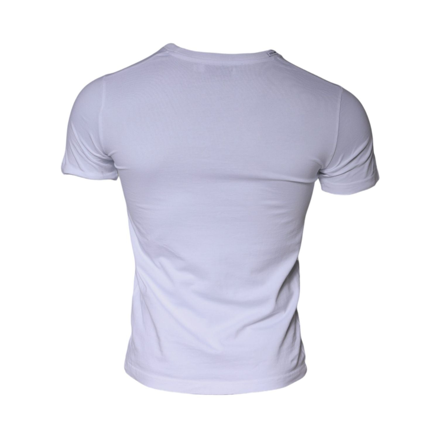 Dolce & Gabbana White Logo Print Cotton Crew Neck T-shirt