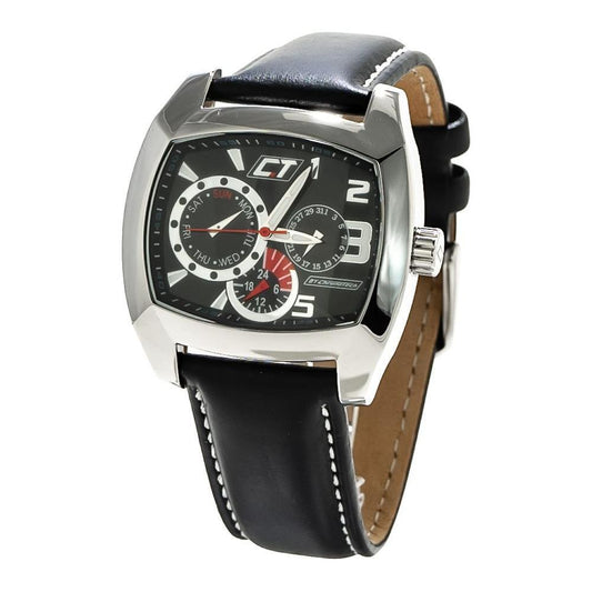 Chronotech Black Leather Watch CHCC7049M02AC