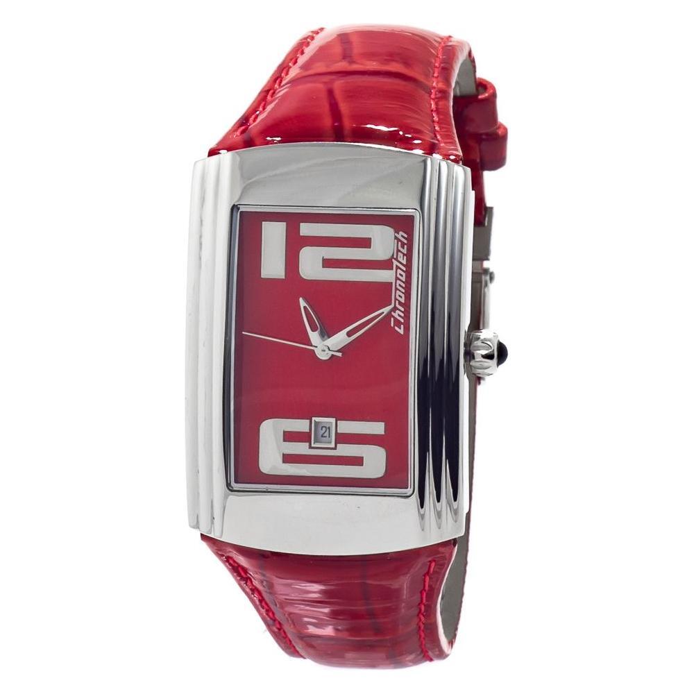 Chronotech Red Leather Watch