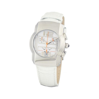 Chronotech White Leather Dress Watch