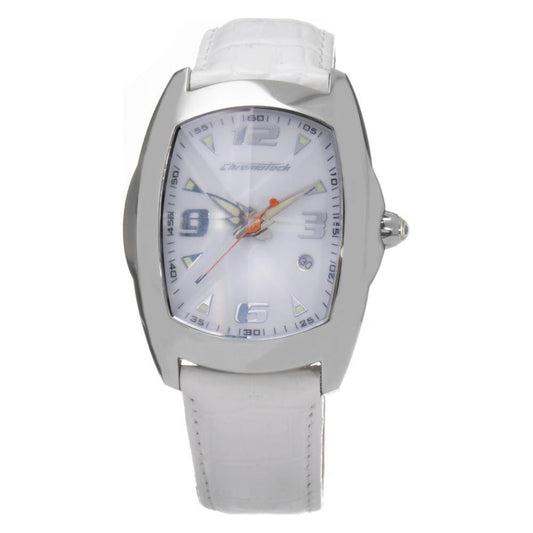 Chronotech White Leather Dress Watch