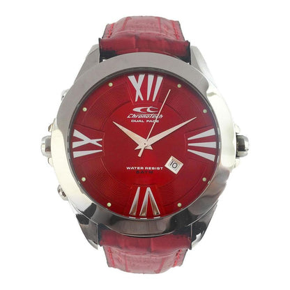 Chronotech Black Leather Watch