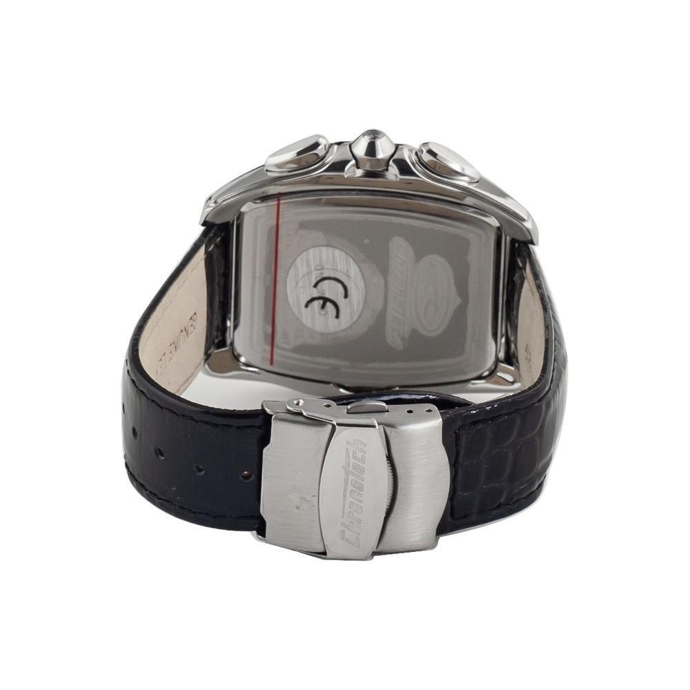 Chronotech Black Leather Watch