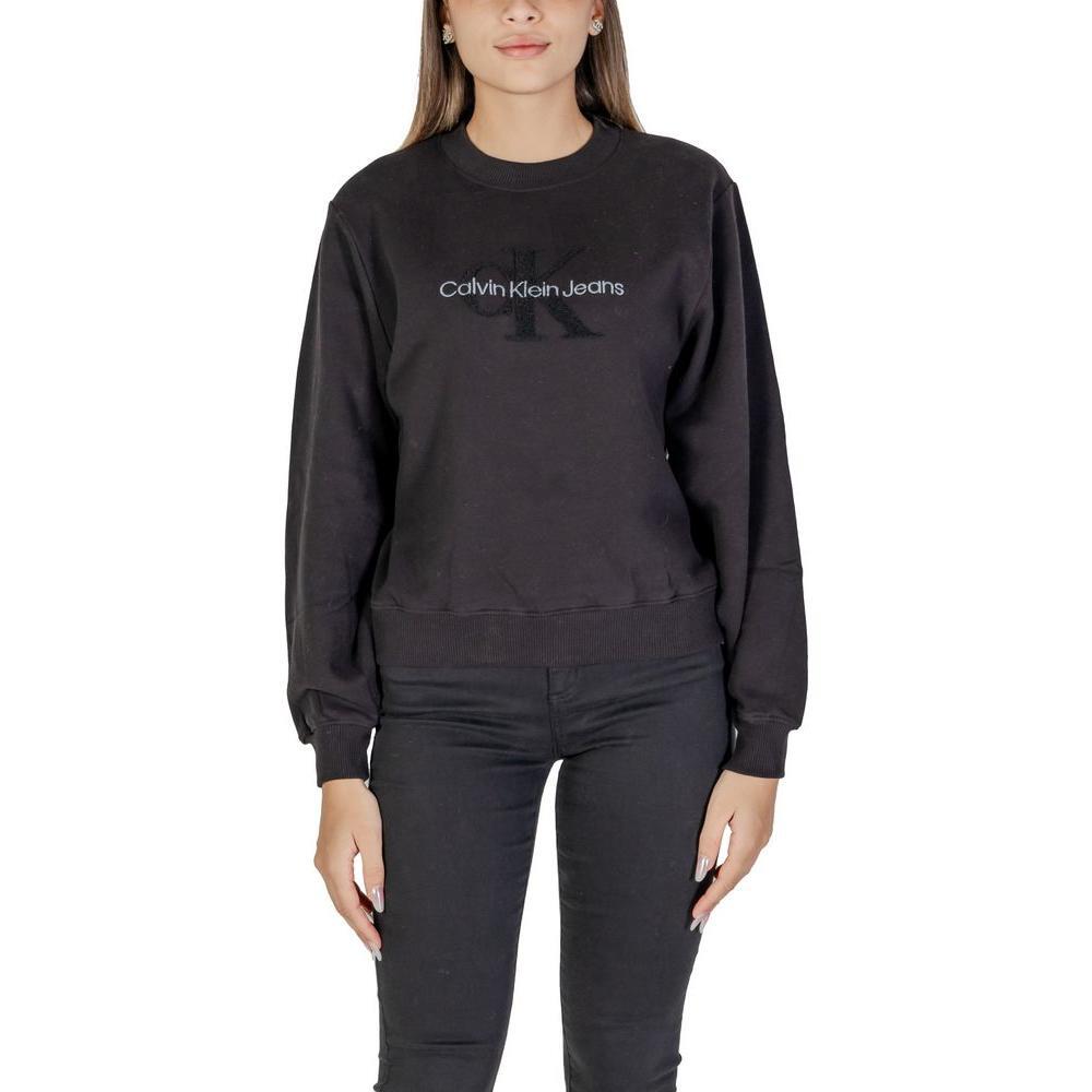Calvin Klein Jeans Black Cotton Sweatshirt CA-14574800009-IT40|S