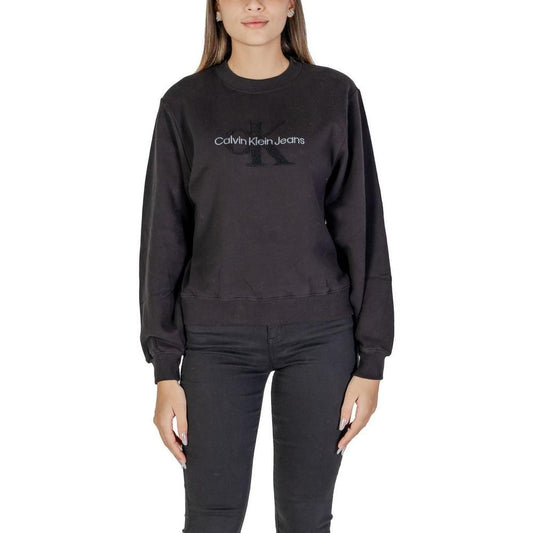 Calvin Klein Jeans Black Cotton Sweatshirt CA-14574800009-IT40|S