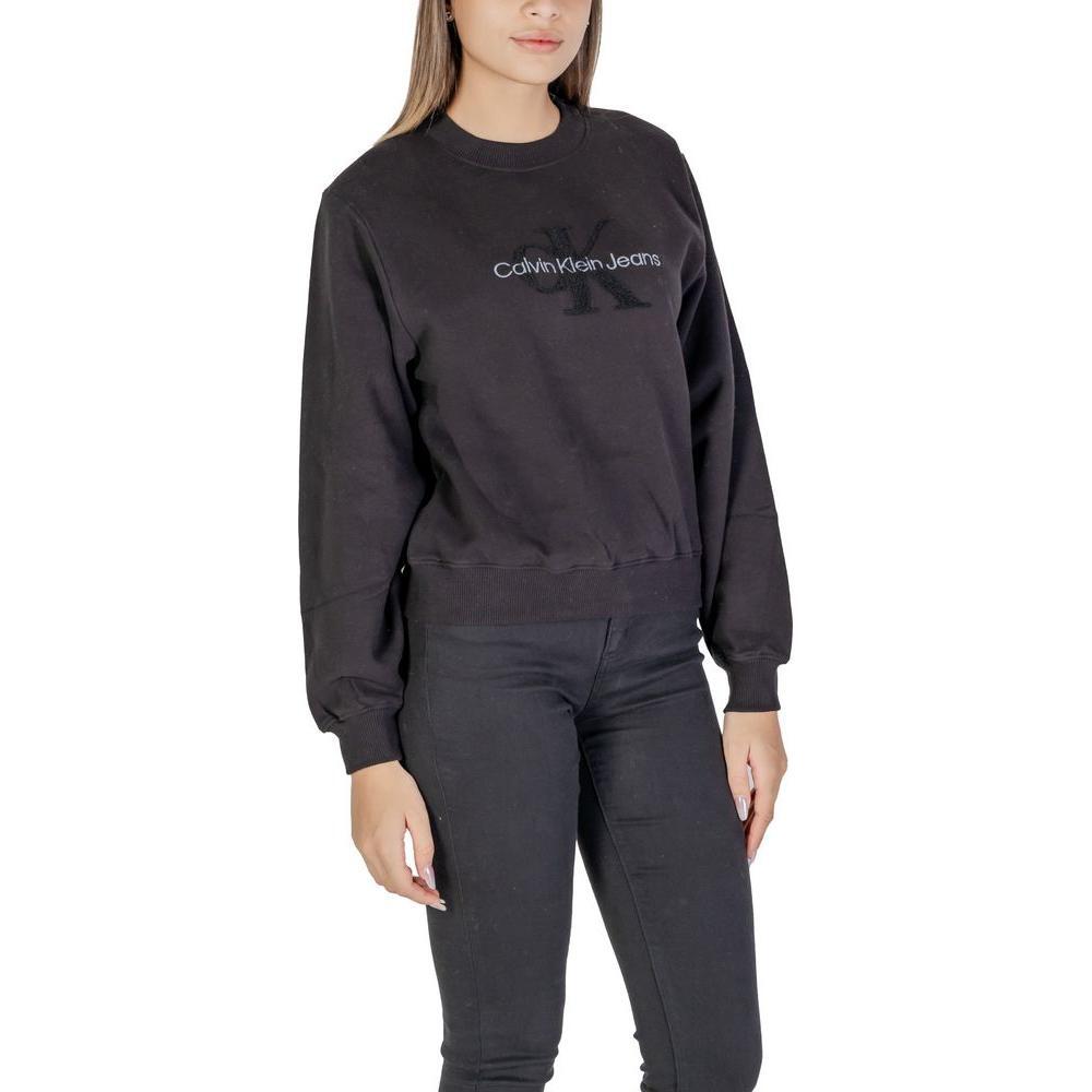 Calvin Klein Jeans Black Cotton Sweatshirt CA-14574800009-IT40|S