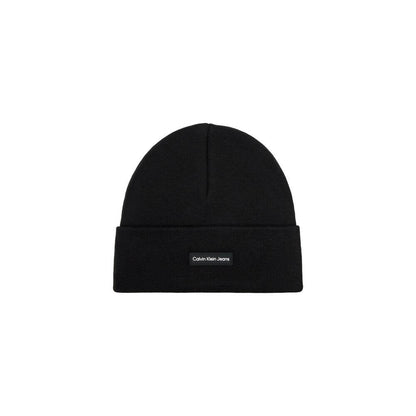 Calvin Klein Jeans Black Recycled Polyester Caps Baseball Hat