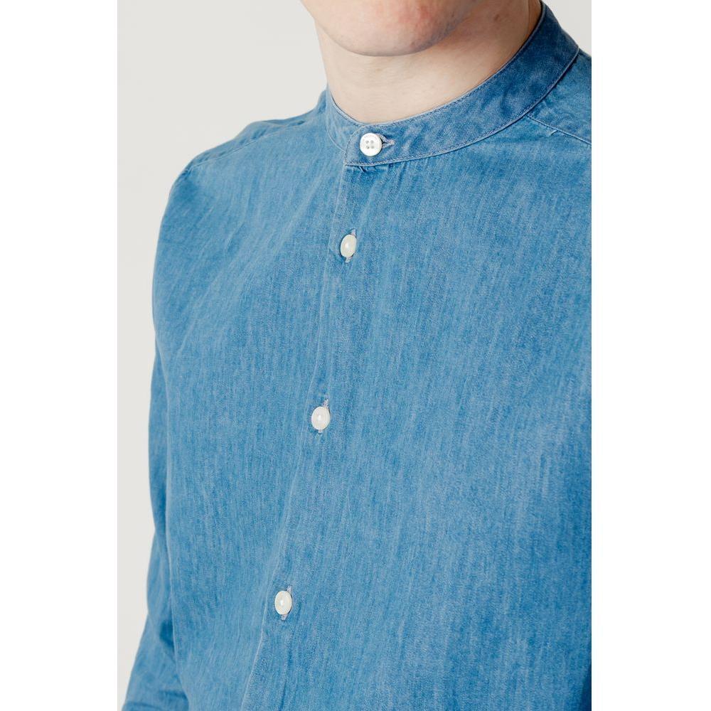 Peuterey Blue Cotton Shirt PE-11043000176-IT54 | XXL