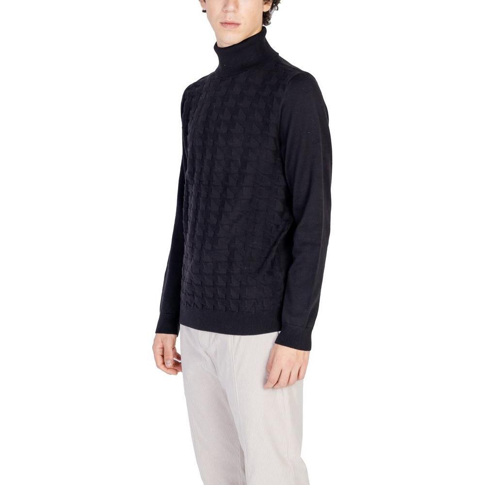 Antony Morato Black Cotton Turtleneck AN-14638800009-IT48 | L