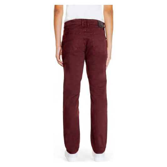Back view of Jeckerson Red Cotton Jeans for men, perfect for Fall/Winter, made with 98% cotton and 2% elastane.