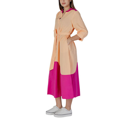 B.Young Orange Cotton Long Dress 1728,34 | XXS,71956299936,B.Young,Clothing,Dresses - Clothing,IT38|XS,Long - Dresses - Clothing,New with tags,Orange,Women