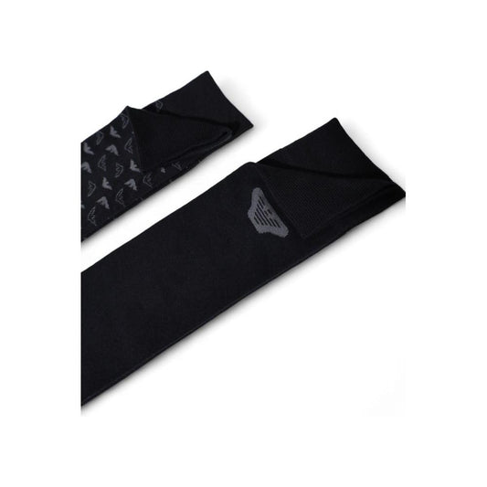 Emporio Armani black cotton socks 2-pack for men, featuring a subtle logo design, offering comfort and durability for any occasion.