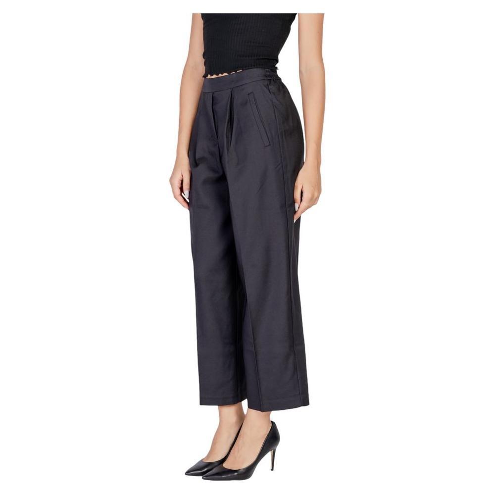 ICHI Black Polyester Pant