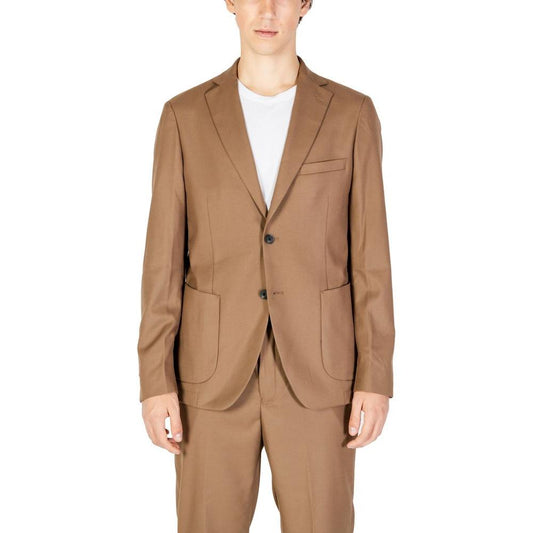 Hamaki-Ho beige polyester men's blazer for fall/winter collection