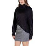 ICHI Black Marabou Turtleneck