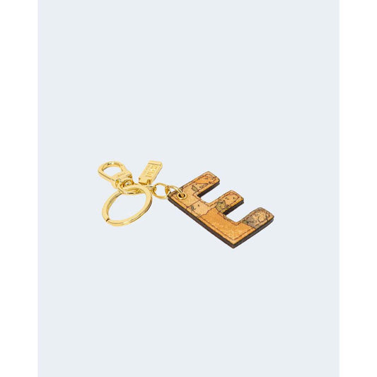 Alviero Martini Prima Classe beige leather keychain with letter 'E', elegant accessory for women, stylish and practical design