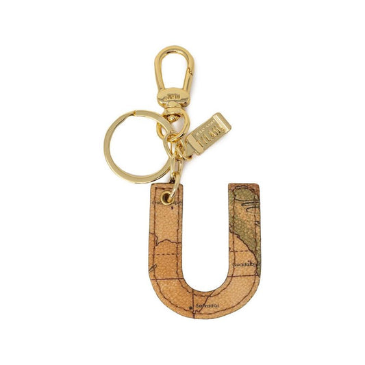 Alviero Martini Prima Classe Beige Leather Keychain