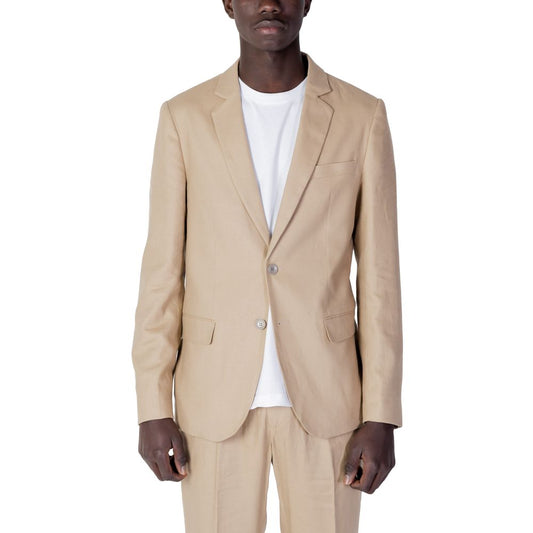 Antony Morato beige linen suit for men, spring/summer collection, composed of 52% linen and 48% viscose.