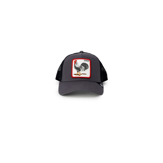 Goorin Bros gray rooster-themed visor hat, spring/summer collection, 57% polyester and 43% cotton composition.
