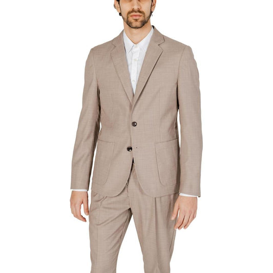 Antony Morato Beige Polyester Suit for Men - Spring/Summer Collection - Elegant two-button jacket with slim fit design