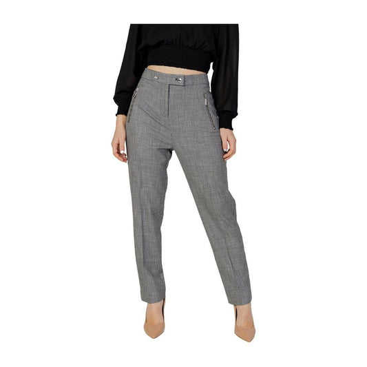 Women's cigarette pants in black, polyester blend, Morgan De Toi. Spring/Summer collection. Elegant and stylish fit.