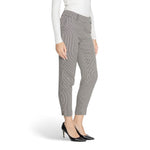 Women's fall/winter fashion Only Black Polyester Pant, side view, cropped design, paired with black heels.