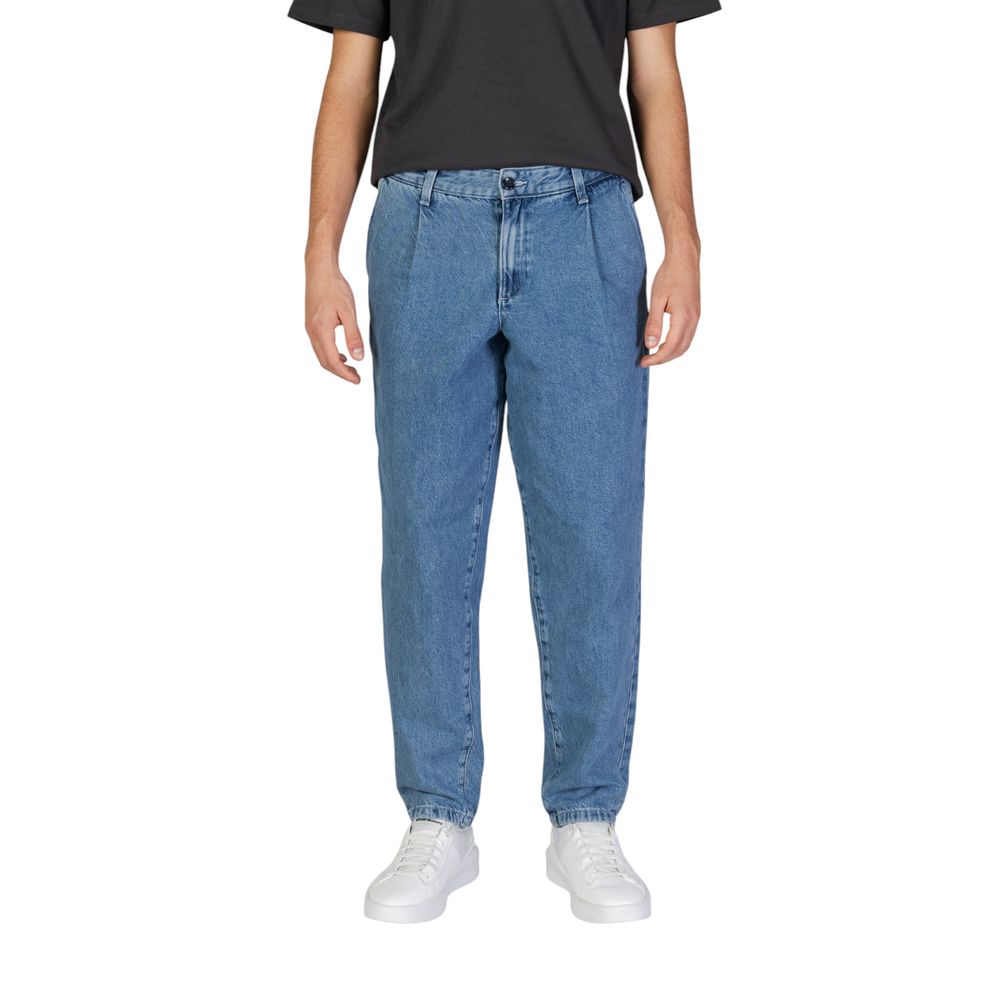 Jack Jones Blue Cotton Relaxed Fit Jeans